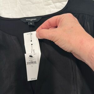 Banana Republic Shirred Neck Blouse Black. Large